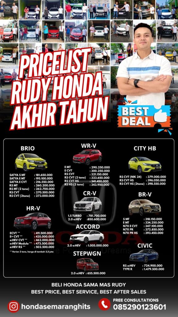 Harga Terbaru Honda Gajahmada Semarang Desember 2025